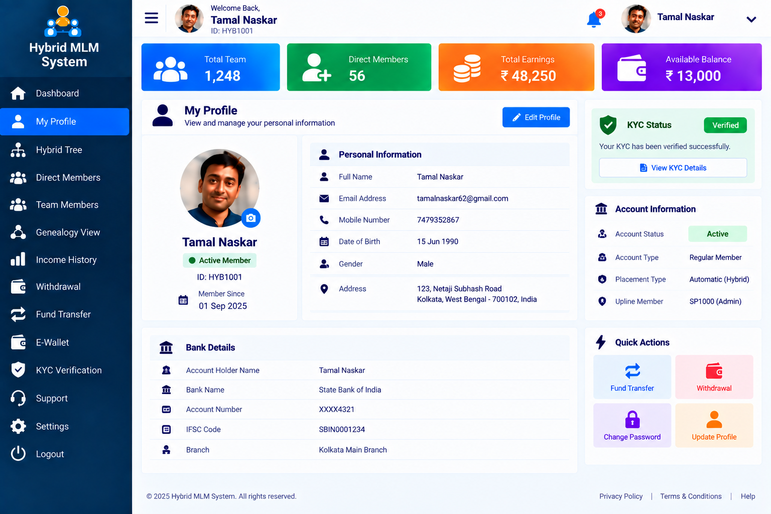 Hybrid MLM System Screenshot 2
